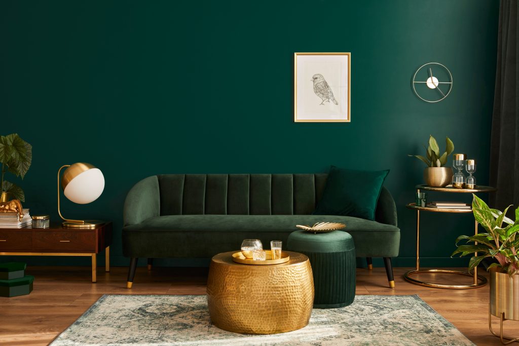 Interior design trends for 2022 include making everything green.